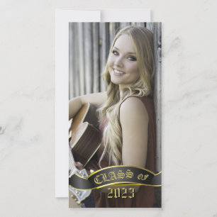 Custom Photo Long and Skinny Photo Graduation Announcement