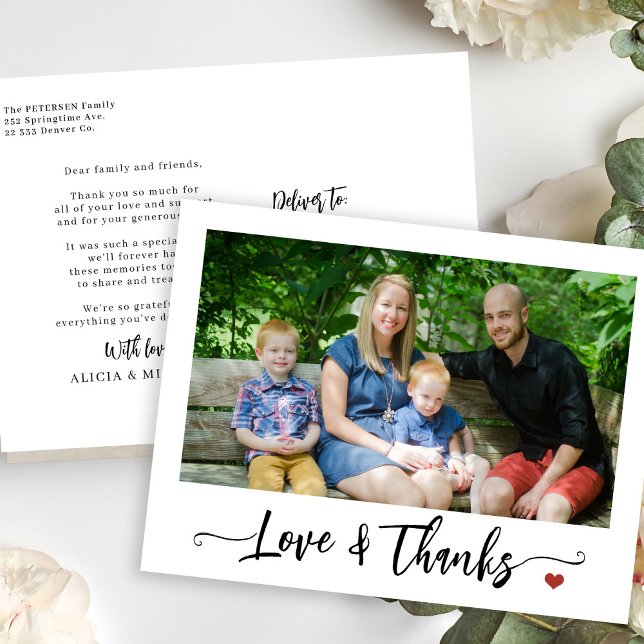 Custom photo love and thanks script thank you postcard (Creator Uploaded)
