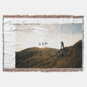 Custom Photo Love Anniversary Throw Blanket