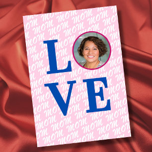 Custom photo love mother love mum modern chic pink card