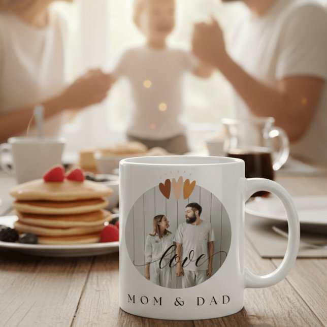 Custom Photo Love Mum and Dad Anniversary Gift  Coffee Mug (Creator Uploaded)
