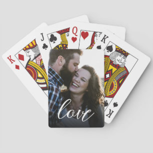 Custom Photo Love Script Playing Cards