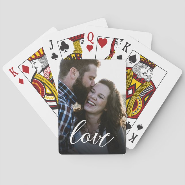 Custom Photo Love Script Playing Cards (Back)