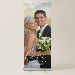 Custom Photo Love Script Retractable Banner