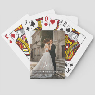 Custom Photo Love script Wedding favors Poker Card
