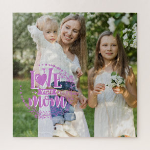 Custom Photo Love You Mum Jigsaw Puzzle