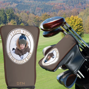 Custom Photo Love You to the Rough and Back Brown Golf Head Cover