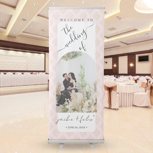 Custom Photo Luxury Wedding Welcome Retractable Banner (Creator Uploaded)