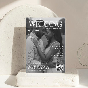 Custom Photo Magazine Cover Unique Wedding  Invitation