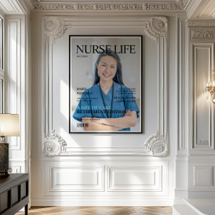 Custom Photo Magazine Nurse Retirement Gift Poster