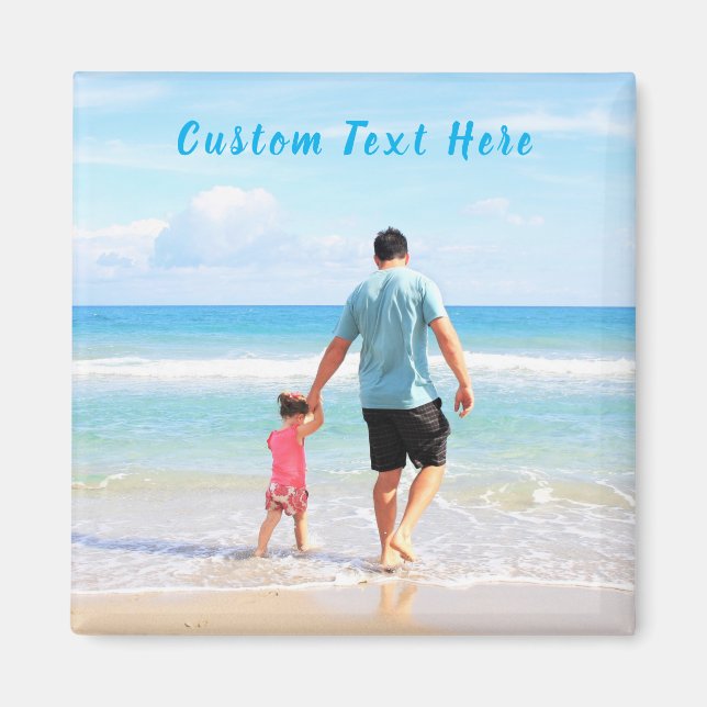 Custom Photo Magnet Gift with Your Photos and Text (Front)