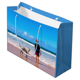 Custom Photo Make Your Own Design - I Love My Pet Large Gift Bag