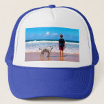 Custom Photo Make Your Own Design - I Love My Pet  Trucker Hat<br><div class="desc">Custom Photo Make Your Own Design - I Love My Pet - Personalised Family / Friends / Pets or Personal Gift - Add Your Photo / Text / Name - Resize and move or remove and add elements / text with customisation tool ! You can transfer this design to more...</div>