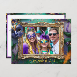 Custom photo Mardi Gras Chaos Frame Postcard