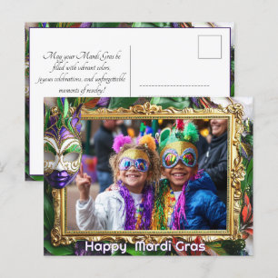 Custom photo💚💜💛 Mardi Gras Magic  Postcard