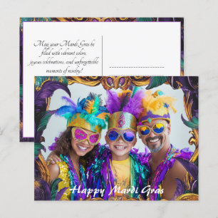 Custom photo💚💜💛 Mardi Gras Magic  Postcard