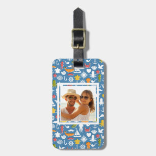 Custom Photo Marine Symbols Pattern Luggage Tag
