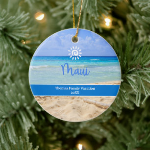 Custom Photo Maui Beach Ornament