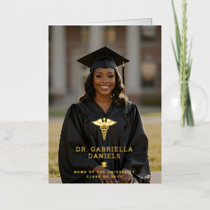 Custom Photo Medical School Doctor Graduation Foil Greeting Card