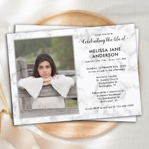 Custom Photo Memorial Celebration Of Life Funeral Invitation