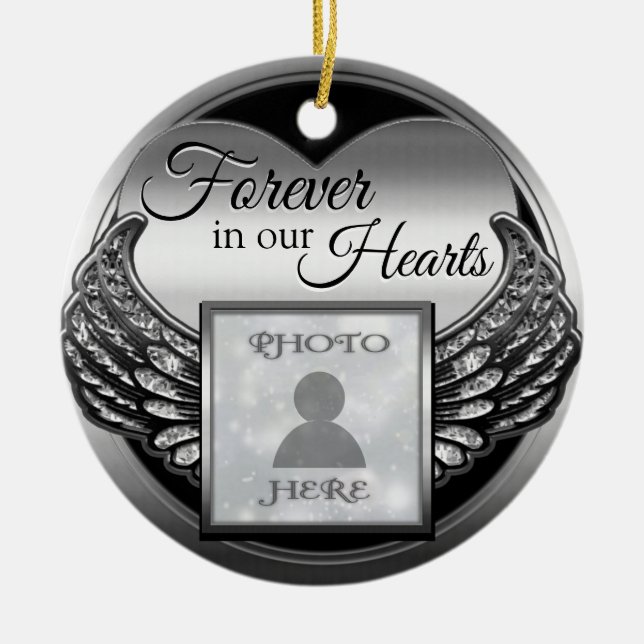 Custom Photo Memorial Ceramic Tree Decoration (Front)