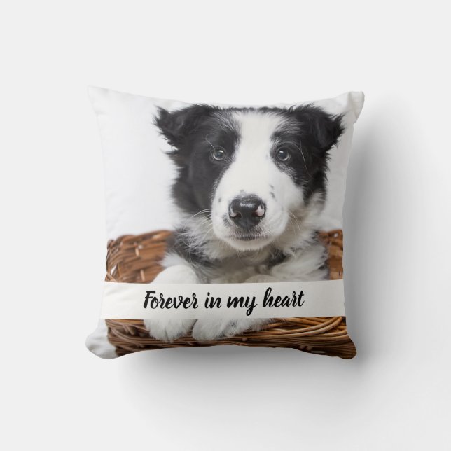 Custom photo memorial dog pet  cushion (Front)