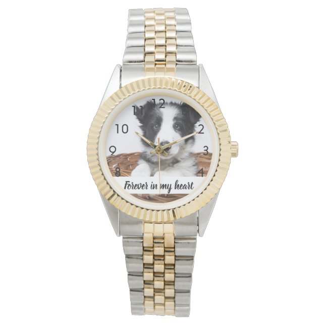 Custom photo memorial dog pet watch (Front)
