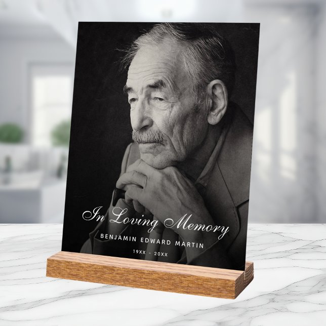 Custom Photo Memorial Funeral Tribute  Acrylic Sign (Photo Memorial Sign)