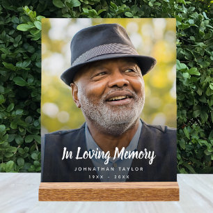 Custom Photo Memorial Funeral Tribute  Acrylic Sign
