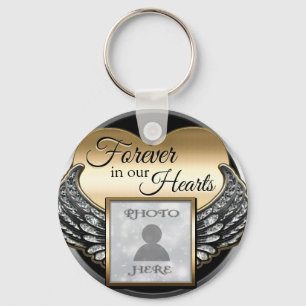 Custom Photo Memorial Heart Key Ring
