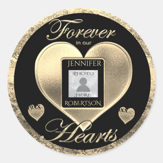 Custom Photo Memorial in Loving Memory Classic Round Sticker | Zazzle