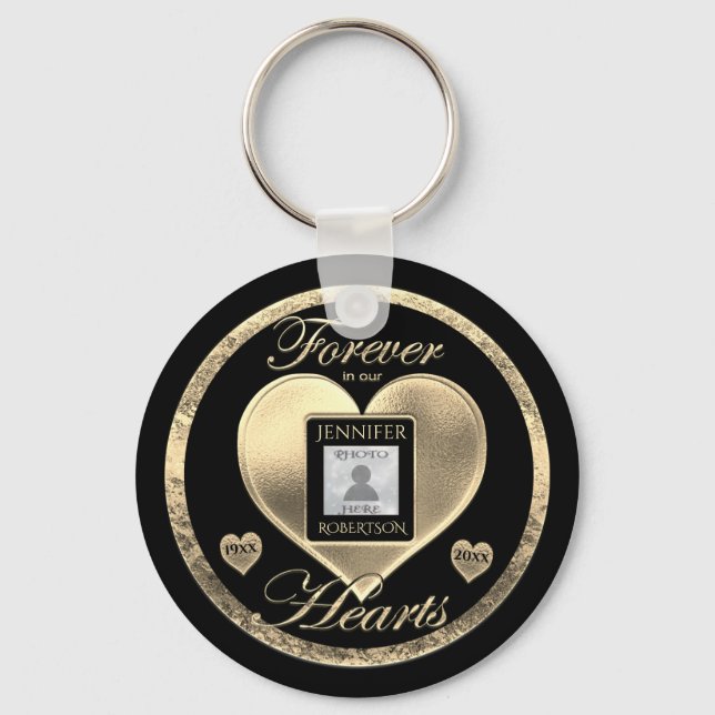 Custom Photo Memorial in Loving Memory Key Ring (Front)