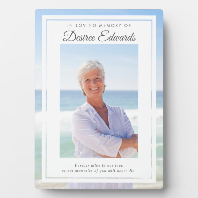 Custom Photo Memorial In Loving Memory Plaque (Front)