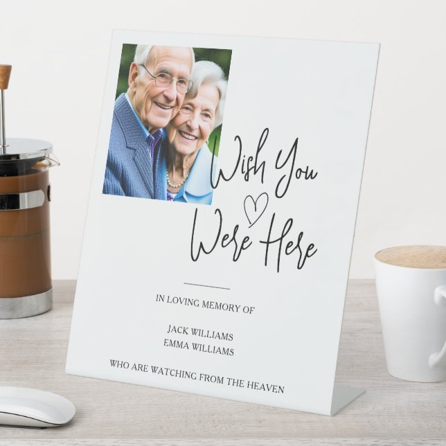 Custom Photo Memorial In Loving Memory Wedding Pedestal Sign (In SItu)