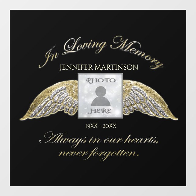 Custom Photo Memorial In Loving Memory Window Cling (Sheet)