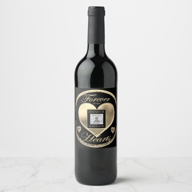 Custom Photo Memorial in Loving Memory Wine Label (Front)