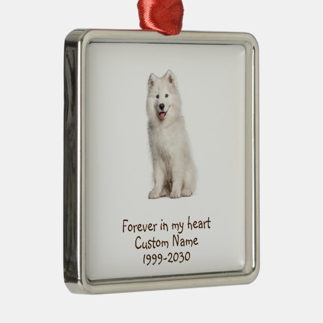 Custom Photo Memorial Keepsake  Dog Metal Tree Decoration (Right)