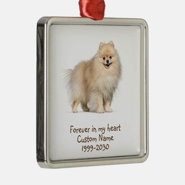 Custom Photo Memorial Keepsake  Dog Metal Tree Decoration (Right)