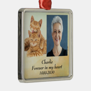 Custom Photo Memorial Keepsake Forever in my Heart Metal Tree Decoration