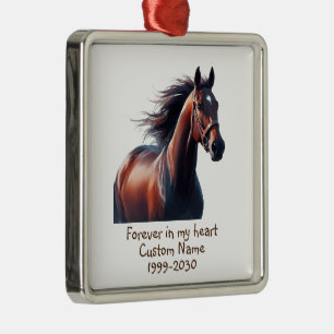 Custom Photo Memorial Keepsake Horse Metal Tree Decoration