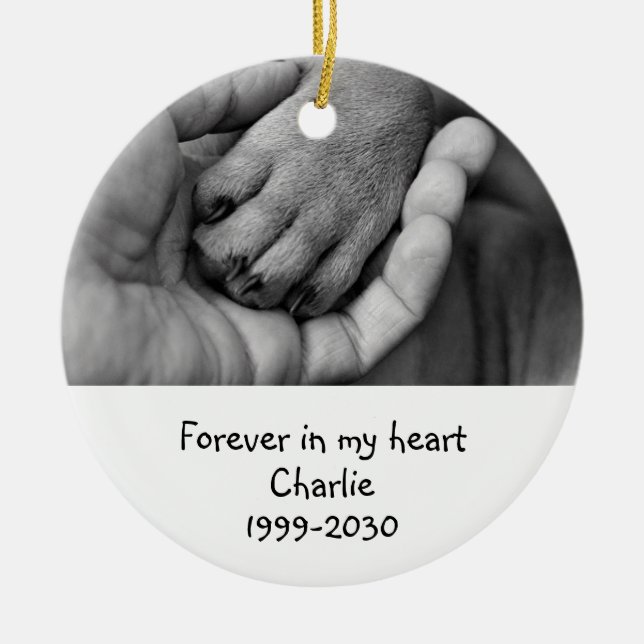 Custom Photo Memorial Keepsake Pet Dog   Ceramic Tree Decoration (Front)
