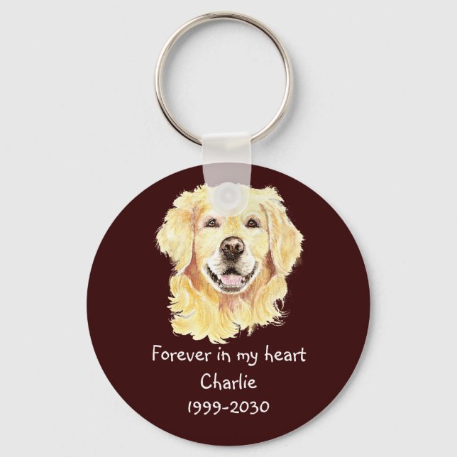 Custom Photo Memorial Keepsake Pet Dog  Key Ring (Front)