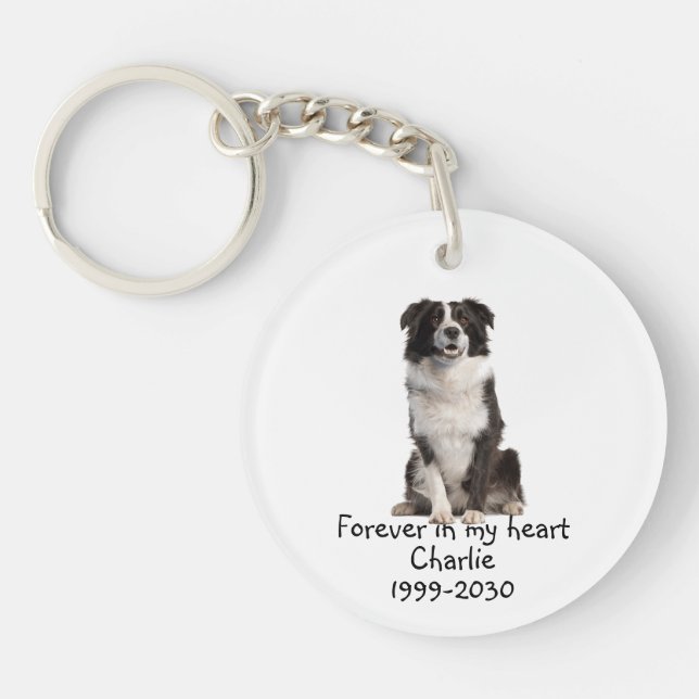 Custom Photo Memorial Keepsake Pet Dog  Keychain (Front)