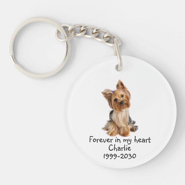 Custom Photo Memorial Keepsake Pet Dog  Keychain (Front)