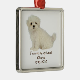 Custom Photo Memorial Keepsake Pet Dog Metal Orn Tree Decoration