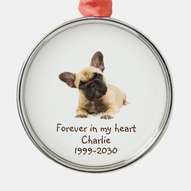 Custom Photo Memorial Keepsake Pet Dog  Metal Tree Decoration (Front)