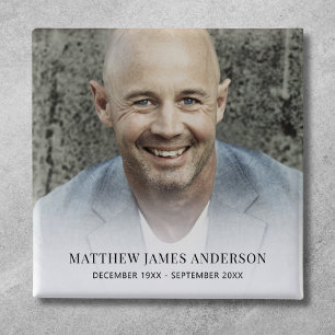 Custom Photo Memorial or Funeral 15 Cm Square Badge