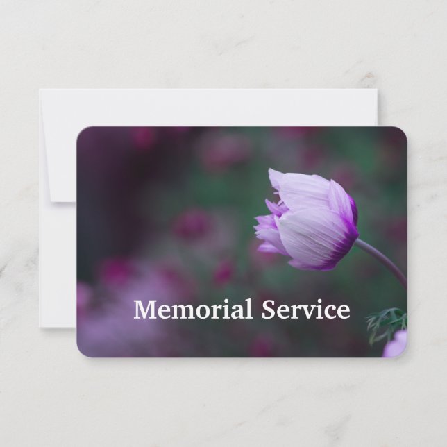 Custom Photo Memorial Service Invite Mauve Flower (Front)