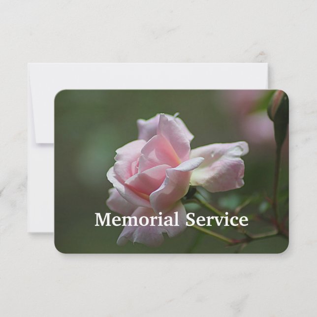 Custom Photo Memorial Service Invite Rose  Flower (Front)