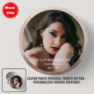 Custom Photo Memorial Tribute Button - Personalise